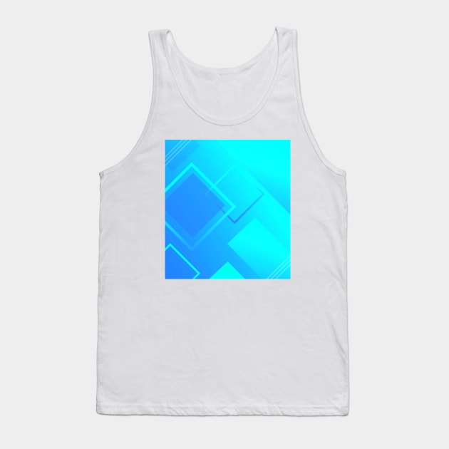 Geometric Aqua And Blue Diamond Art Deco Pattern Design Tank Top by Pattern Plans